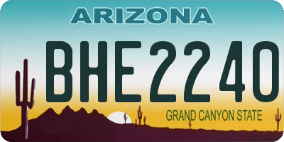 AZ license plate BHE2240