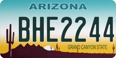 AZ license plate BHE2244