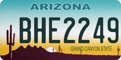AZ license plate BHE2249