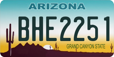 AZ license plate BHE2251
