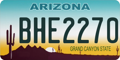 AZ license plate BHE2270