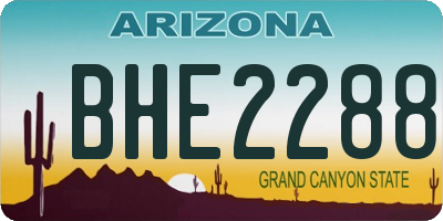 AZ license plate BHE2288