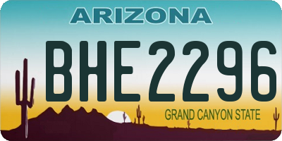 AZ license plate BHE2296
