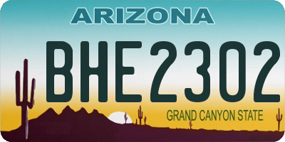 AZ license plate BHE2302