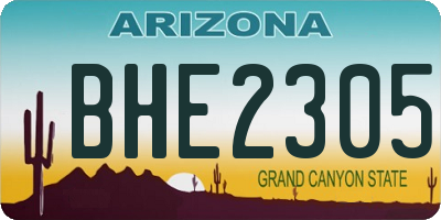 AZ license plate BHE2305