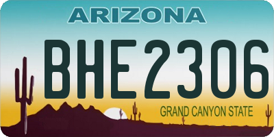 AZ license plate BHE2306