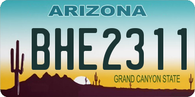 AZ license plate BHE2311