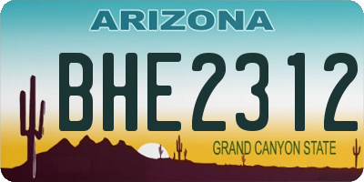 AZ license plate BHE2312