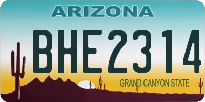AZ license plate BHE2314