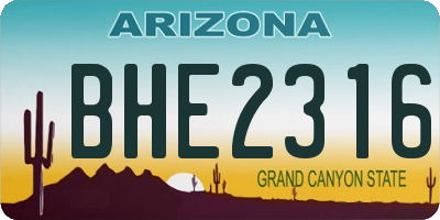 AZ license plate BHE2316