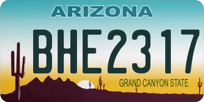 AZ license plate BHE2317