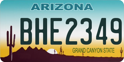 AZ license plate BHE2349