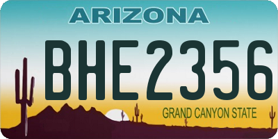 AZ license plate BHE2356