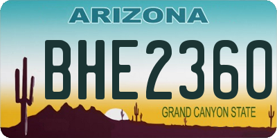AZ license plate BHE2360