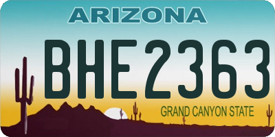 AZ license plate BHE2363
