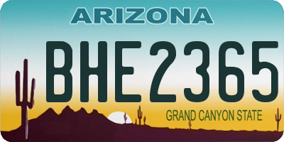 AZ license plate BHE2365