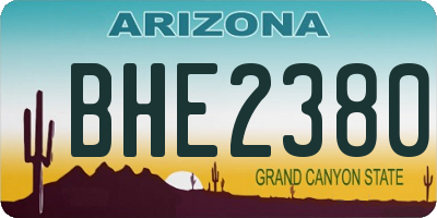 AZ license plate BHE2380