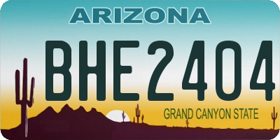 AZ license plate BHE2404