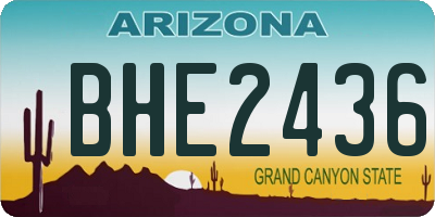 AZ license plate BHE2436