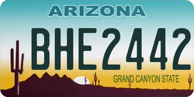 AZ license plate BHE2442