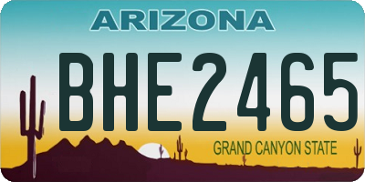AZ license plate BHE2465