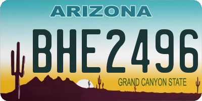 AZ license plate BHE2496