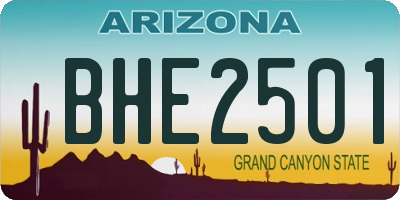 AZ license plate BHE2501