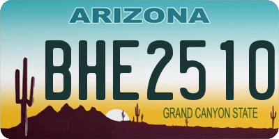AZ license plate BHE2510