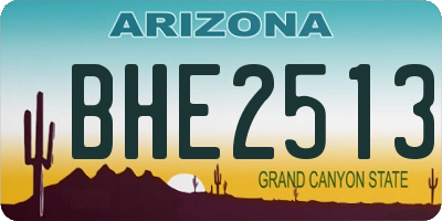 AZ license plate BHE2513