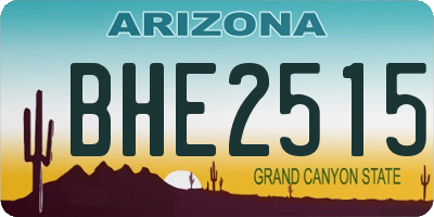 AZ license plate BHE2515