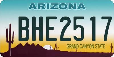 AZ license plate BHE2517