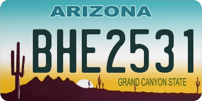 AZ license plate BHE2531