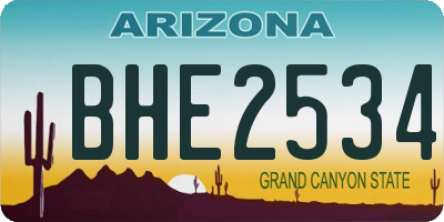 AZ license plate BHE2534