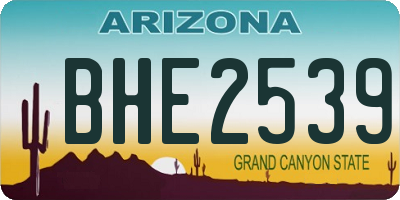 AZ license plate BHE2539
