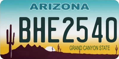 AZ license plate BHE2540