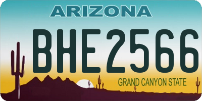 AZ license plate BHE2566