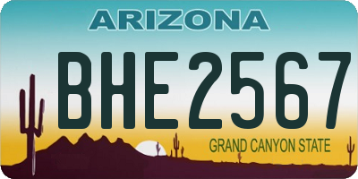 AZ license plate BHE2567
