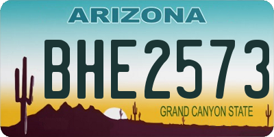 AZ license plate BHE2573