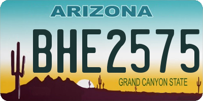AZ license plate BHE2575