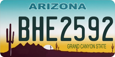 AZ license plate BHE2592