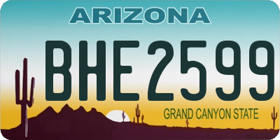 AZ license plate BHE2599