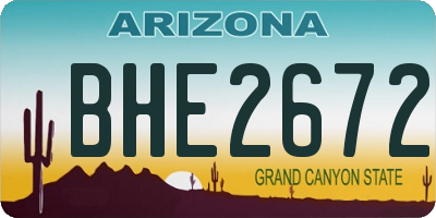 AZ license plate BHE2672