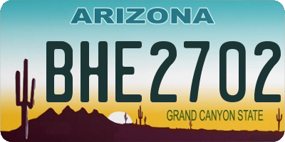 AZ license plate BHE2702