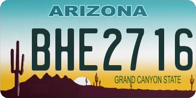 AZ license plate BHE2716