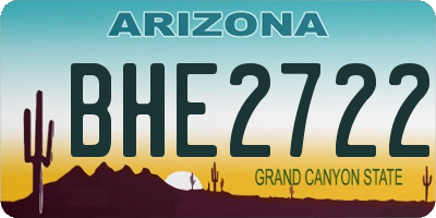 AZ license plate BHE2722