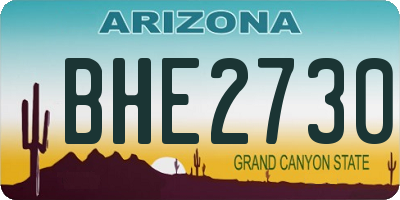 AZ license plate BHE2730
