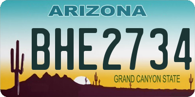 AZ license plate BHE2734
