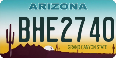 AZ license plate BHE2740