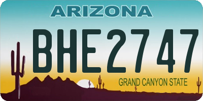 AZ license plate BHE2747