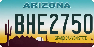 AZ license plate BHE2750